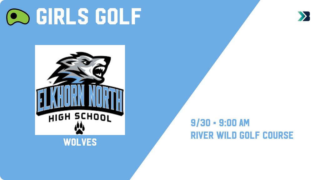 Girls Golf (Varsity) Meet Day! - Check out the event preview for the Elkhorn North High School Wolves. It starts at 9:00 AM and is at River Wilds Golf Club. gobound.com/ne/nsaa/ggf/20…