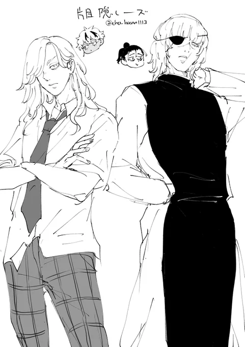 気付けば片目隠しキャラに惚れてたらくがき 