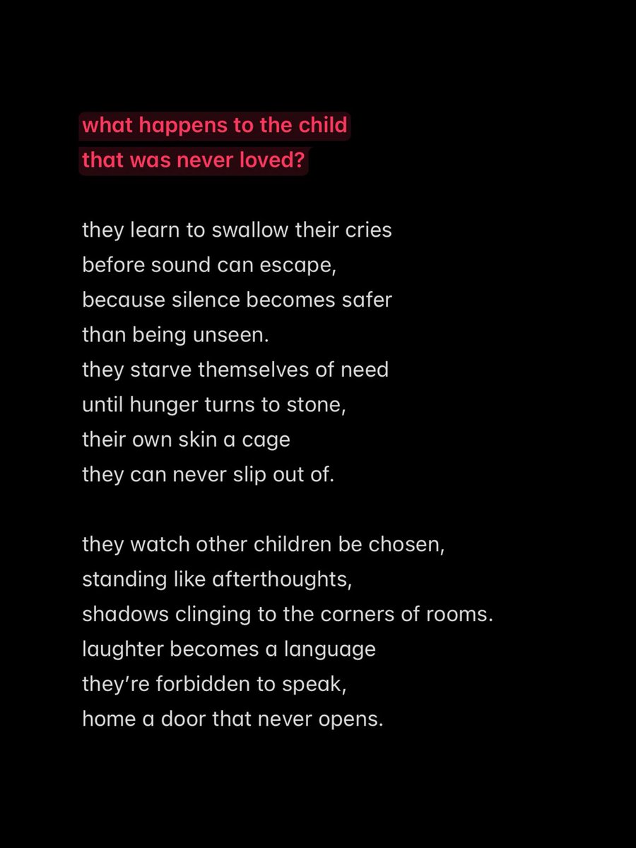 vahlune's tweet photo. the child that was never loved #poetrytwt https://t.co/4cv78le5y1