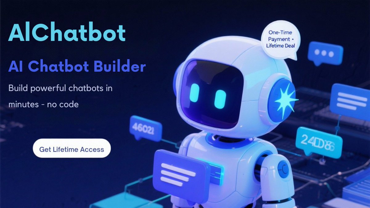 HoudaKarim18's tweet photo. AI chatbot, one-time payment lifetime deal. No subs. Unlimited bots, lead gen, easy embed. Grab it now!. https://t.co/kWP3Y6ow41 #AIChatbot #ChatbotBuilder #LifetimeDeal #OneTimePayment #NoCode #Automation #CustomerSupport #LeadGeneration #ConversationalAI https://t.co/csmZEGwnSo