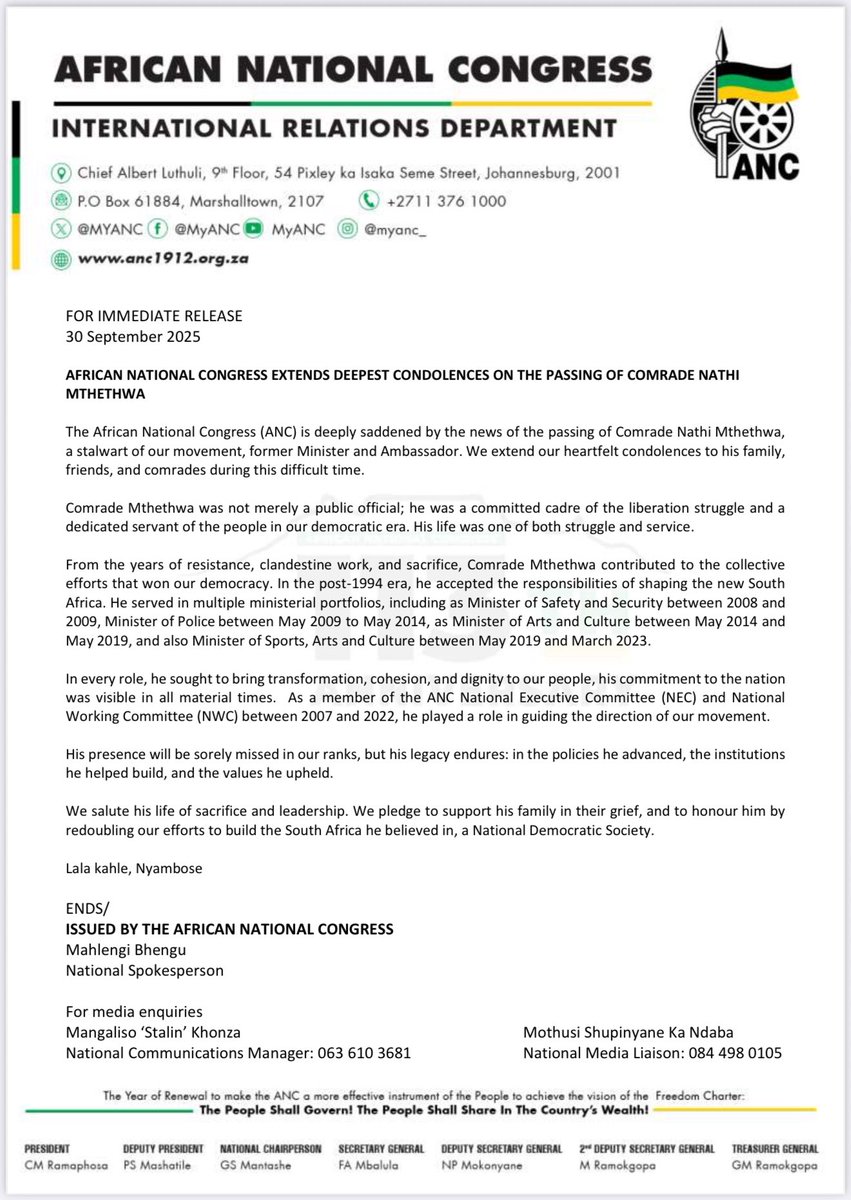 ANC SECRETARY GENERAL | Fikile Mbalula tweet media