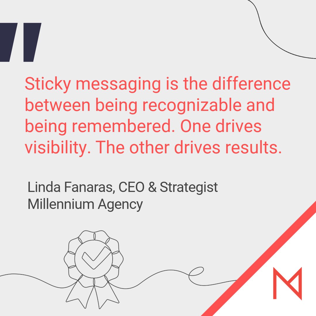 Recognition is good. Recall is better.

When your message sticks, it becomes part of your audience’s vocabulary.

That’s when visibility turns into influence, and influence turns into results.

📌 Learn how to make your message stick: mill.agency/messaging/stic…