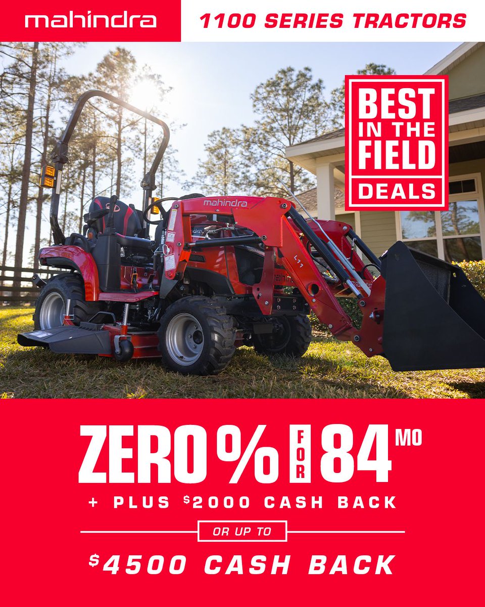 ProgTractor's tweet image. Work smarter, not harder, with Tractor 1100.
Visit us today at 18044 Lee Hwy, Abingdon, VA 24210!
.
.
.
#MahindraTough #BuiltLikeNothinElse #TractorNation #HeavyDutyEquipment #BackToSchool #SupportLocal