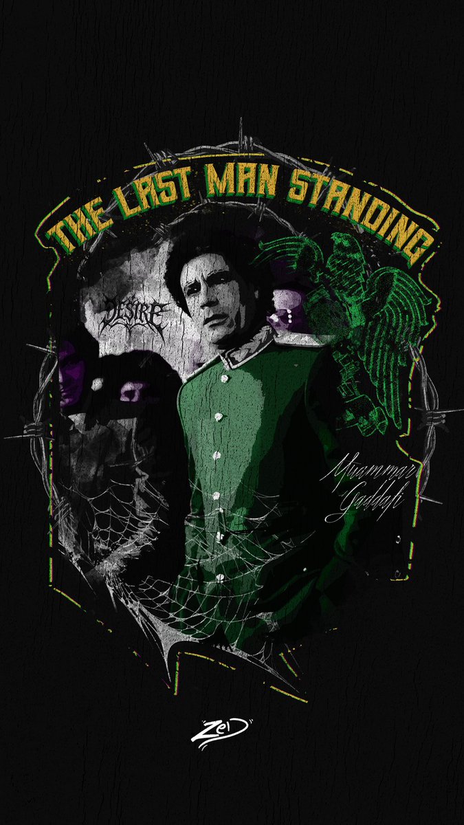 AHMEDxALABYAD's tweet photo. Crafted by me — a vintage-inspired washed tee featuring Muammar Gaddafi with a bold statement: The Last Man Standing. Unique, raw, and iconic https://t.co/cVrJuVGcwz