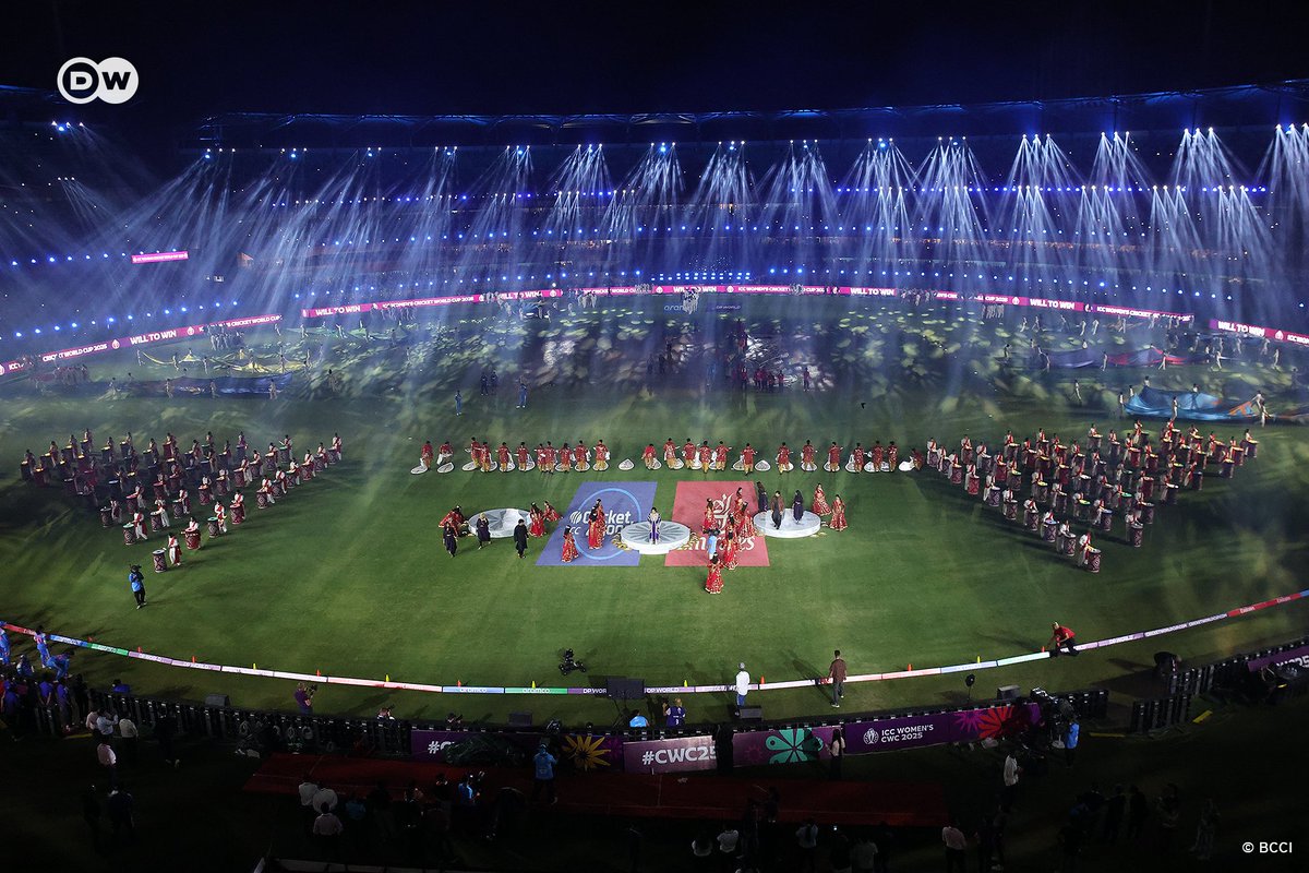 🤩 A stunning opening to the 2025 ICC  Women's Cricket World Cup with Shreya Ghoshal lighting up Guwahati! 

🇮🇳🇱🇰 India and Sri Lanka are opening the tournament. The final will be played on 2 November.

#CWC25