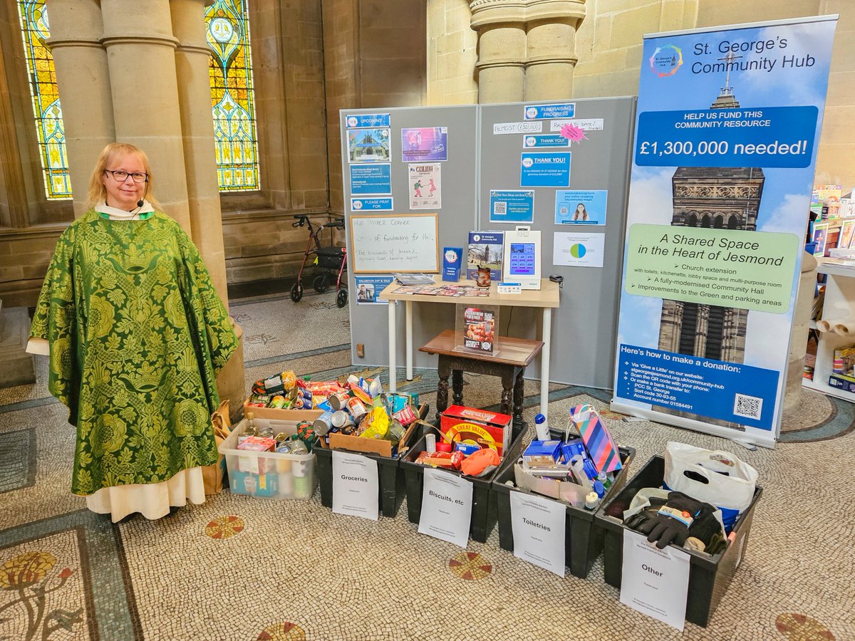 NclDiocese's tweet photo. St George's Jesmond have embraced #GenerosityWeek this year, by dedicating three Sundays to exploring Biblical teachings about giving generously, beginning with a message about God’s heart for giving and what we can learn from this.
A specially prepared giving insights booklet was also distributed to all members of the congregation to encourage open transparent discussion about giving and sharing. This weekend, the congregation was delighted to support The People’s Kitchen through their Harvest Collection. #NDGW25