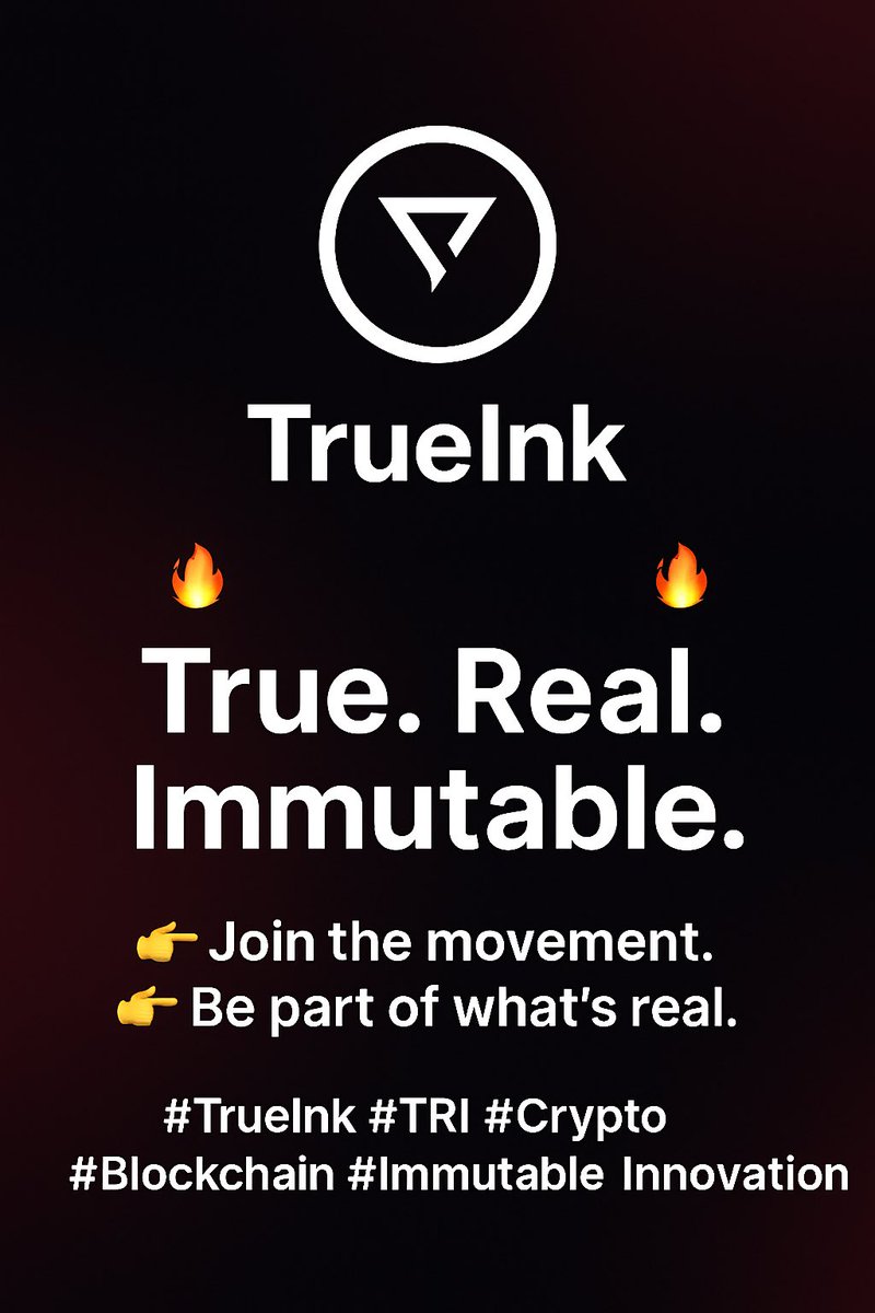 rarelineCo's tweet photo. 🔥 TrueInk: True. Real. Immutable. 🔥
In a world full of noise and fakes, TrueInk stands as the mark of authenticity.
Built on trust. Powered by community. Written in permanence.
👉 Join the movement.
👉 Be part of what’s real.
👉💲🪙= https://t.co/DgfXmNRumY
#TrueInk #TRI #Crypto #Blockchain #Immutable #Innovatio