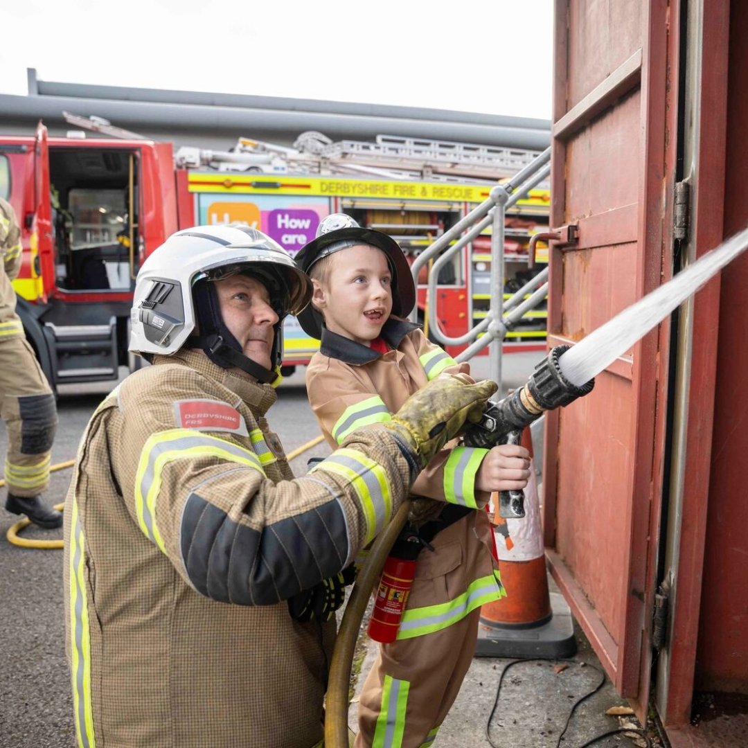 Elliott (8) lives with a rare and progressive genetic condition that affects only a handful of children across the globe.

With the incredible support of <a href="/DerbyshireFRS/">Derbyshire Fire & Rescue Service</a>, Elliott’s wish ‘to be a firefighter’ recently came true. 🚒

#MakeAWishUk #FireFighter