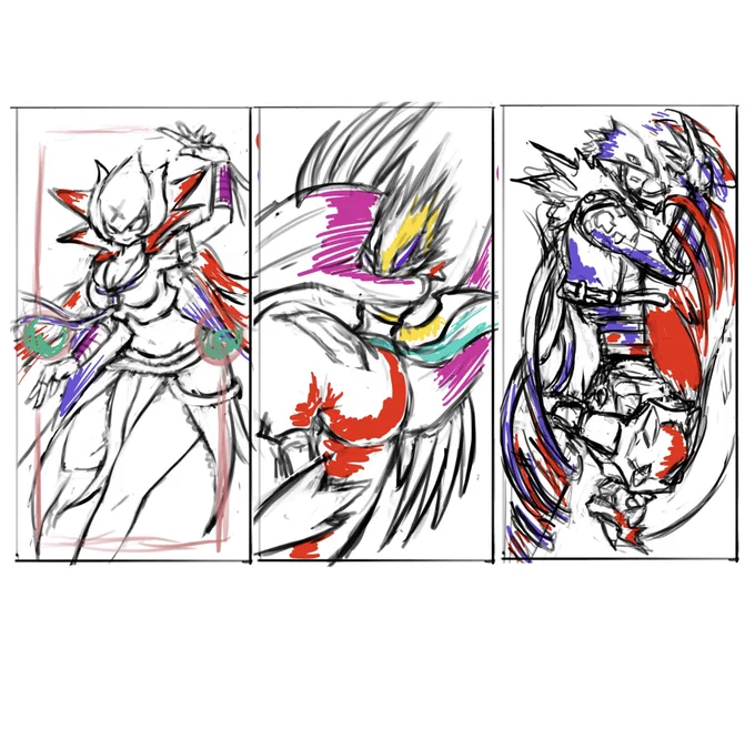 #今月描いたイラストを晒そう
デジタル上で試し描き→アナログで一発描き→着彩 