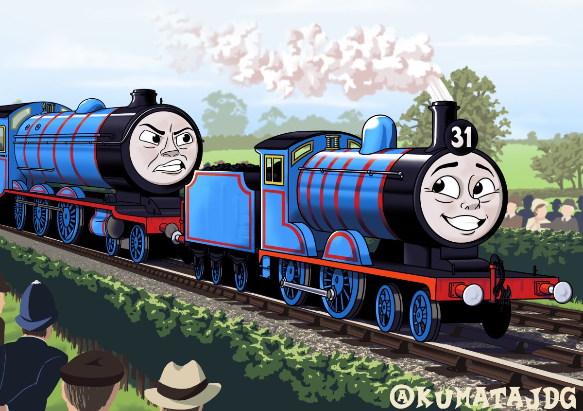 I was commissioned to create this artwork of Edward pulling a 'failed' 98462, for <a href="/Dburch01/">DBurch (Comms Work open on Ko-Fi & VGen)</a>'s story "Edward the Centenary Engine" celebrating both the Railway Series' 80th anniversary and Railway 200!

You can read it below. 🙂

#TheRailwaySeries #Rail200