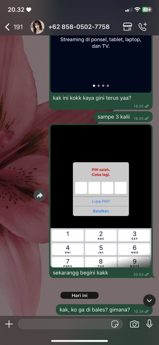 jeyvkth's tweet photo. PENIPUAN ‼️

aku beli akun netflix dari @arastoberipayy (WA: 0858-0502-7758). katanya ada garansi, tapi pas ga bisa login malah di ghosting. chat ga dibales, telp ga diangkat.

tolong bantuin rt/like biar ga ada lagi yg ketipu.

#zonauang #zonajajan #penipuan #scammerindo https://t.co/xFCBDpOBcy
