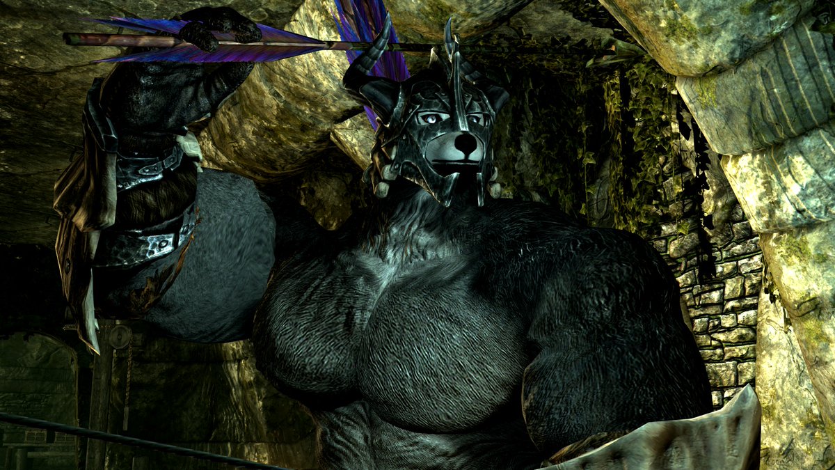 Got a husky/malamute race working in skyriml, a few issues here and there but so far works like a charm. Also He uses a siege bow with ease with his cannine might.