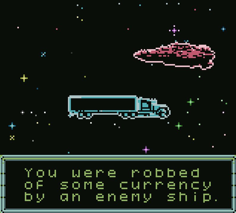 DEEP SPACE FREIGHT //

"You start with a small loan and a  space-worthy freight truck, you must buy low, travel, and sell high, and avoid perils -- and welcome gifts along the way."

#GameBoy 

vyskei.itch.io/deep-space-fre…