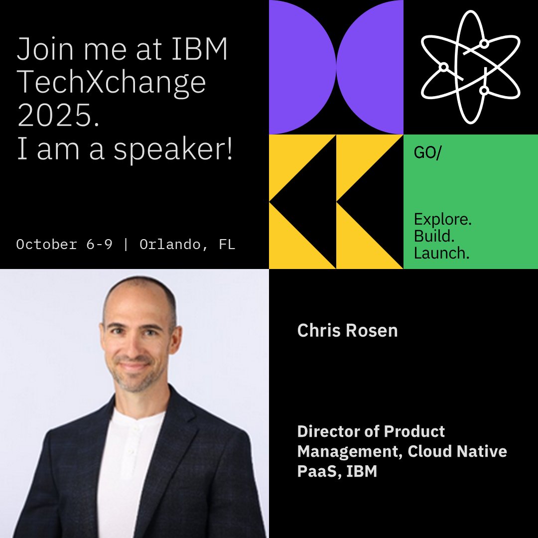 Reserve your seat today! #techxchange

Operationalizing AI at Scale with Red Hat OpenShift on IBM Cloud - reg.tools.ibm.com/flow/ibm/techx…

Smarter VMware Cost Control with Red Hat OpenShift Virtualization - reg.tools.ibm.com/flow/ibm/techx…

Ask me Anything - reg.tools.ibm.com/flow/ibm/techx…