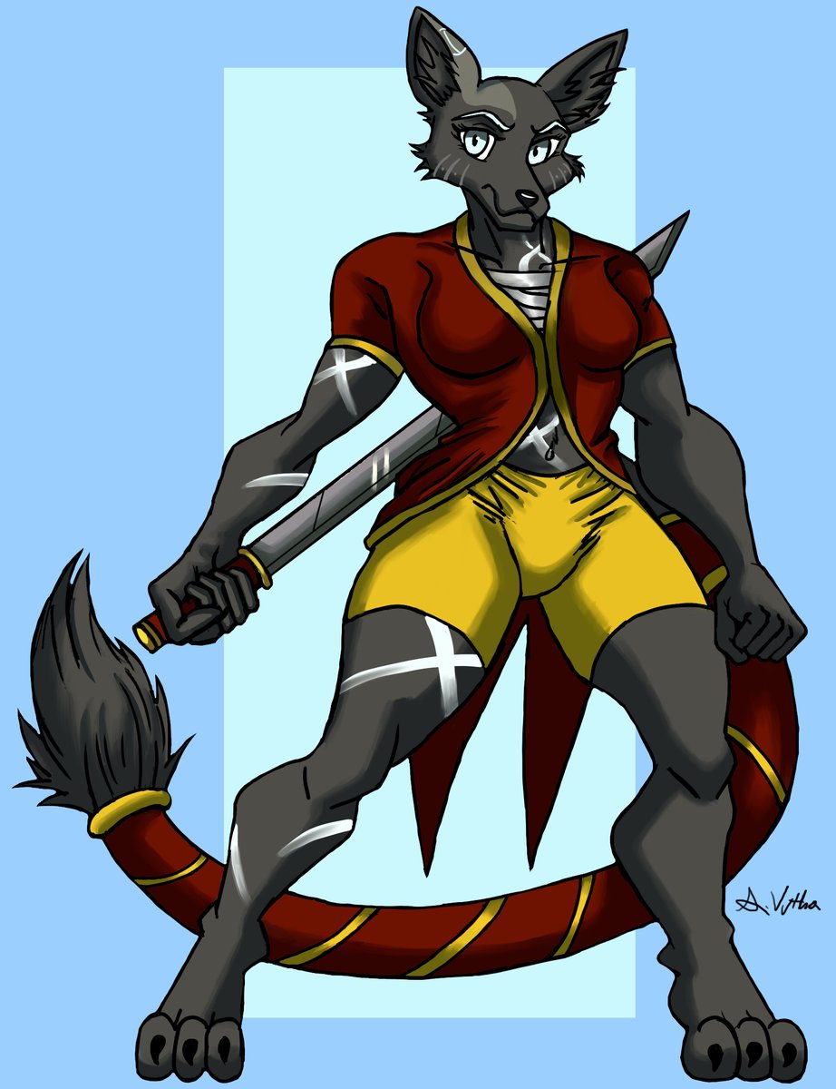 Here's a full body flat color comm done for <a href="/benji_mn66/">imperium wolf</a>  as a gift for @dev_hell_opment!