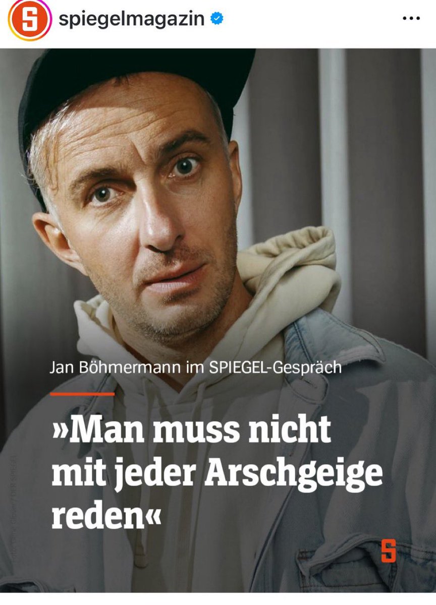Ich möchte den Satz gern umstellen: Nicht jede Arschgeige muss reden.
