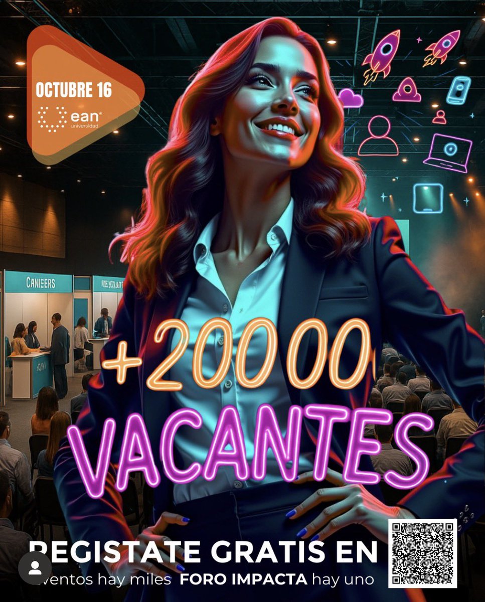 all4ness's tweet photo. +20.000 vacantes en un solo día!!!!!

¿Estás buscando empleo o quieres dar el siguiente paso en tu carrera? 🚀 Ven a Foro IMPACTA Bogotá 
 
📍 16 de octubre – Universidad EAN
🎟️ Registro GRATIS en https://t.co/WGjuIxbV3Q (cupos limitados)
.
#ForoIMPACTA #Bogota #EmpleoColombia https://t.co/i13rNZA7KJ