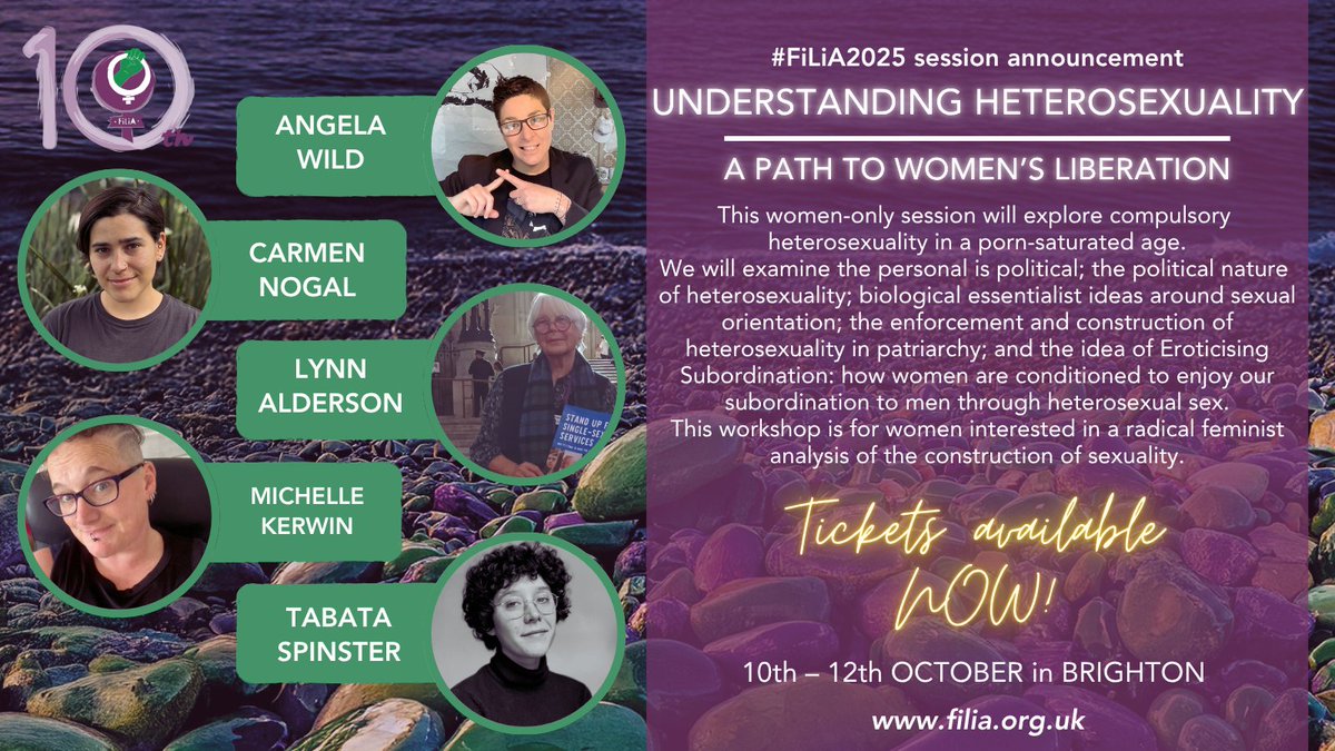 FiLiA_charity's tweet photo. 💥 #FiLiA2025 session news 💥
•UNDERSTANDING HETEROSEXUALITY – A PATH TO WOMEN’S LIBERATION•
This Women-only session will explore compulsory heterosexuality in a porn-saturated age.
🎟️ https://t.co/WotaCljfIR
#CompHet #WomenOnly #CompulsoryHeterosexuality @4tabby2cat0 https://t.co/0IwGZAsU3T