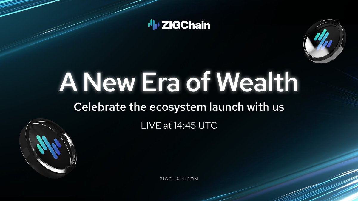 ZIGChain's tweet image. Today marks the opening of the ZIGChain Ecosystem 🌍

Join the ZIGChain team today as we celebrate this historic moment alongside our community in a special Town Hall.

⏰ 14:45 UTC
📍 Live on X and YouTube

Be there 💙