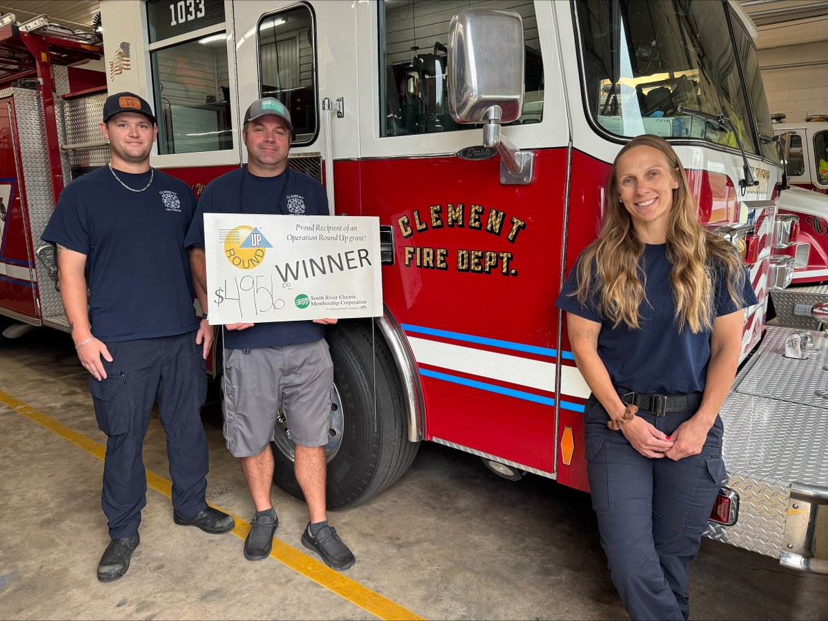 The Clement Volunteer Fire Department is beefing up their water rescue inventory with the help of a grant through Operation Round Up. Pictured (l to r): William Marley, Chief Ryan Lockamy and Amanda Savage.