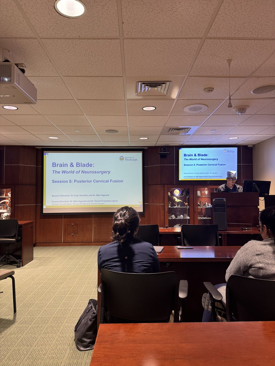 Pitt_NSIG's tweet photo. Brain and Blade Session 6: Posterior Cervical Decompression and Fusion. Students learned about cervical spine anatomy and got practice placing lateral mass screws in the lab! Thank you to @StrykerNS and DePuy for sponsoring

@PittNeurosurg @NitinAgarwalMD @dtfernandesc @js_hudson https://t.co/B7cHYsKQwV