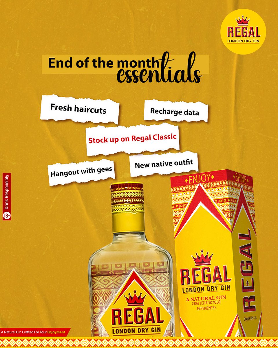 What’s the one thing you must do before the month ends?

Drop it in the comment section.

#RegalClassic #EnjoyYourself #JaiyeOriE