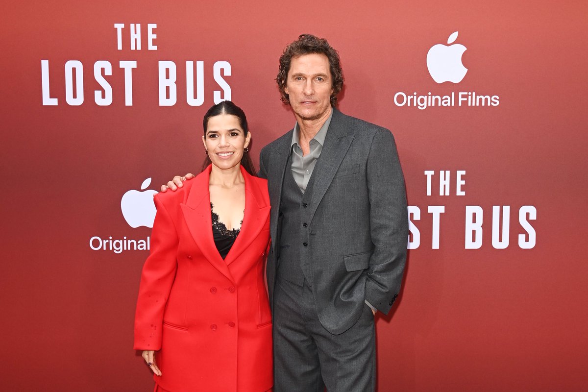CriticsChoice's tweet image. #AboutLastNight ✨ “The Lost Bus” stars  Matthew McConaughey and America Ferrera at the films UK premiere! 

“The Lost Bus” premieres on @AppleTV October 3rd!

#AmericaFerrera #MatthewMcConaughey
#CriticsChoice
