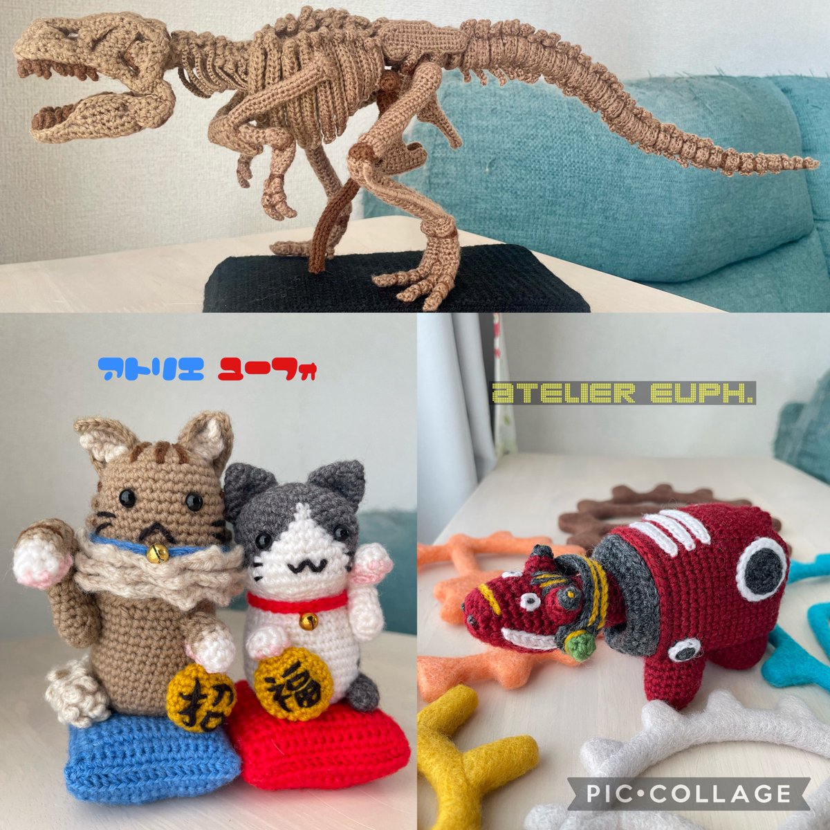 s*i様 カモさんの編みぐるみ◎ にゃんこ紫バージョンです💜 この子もデザフェス62にお持ちする