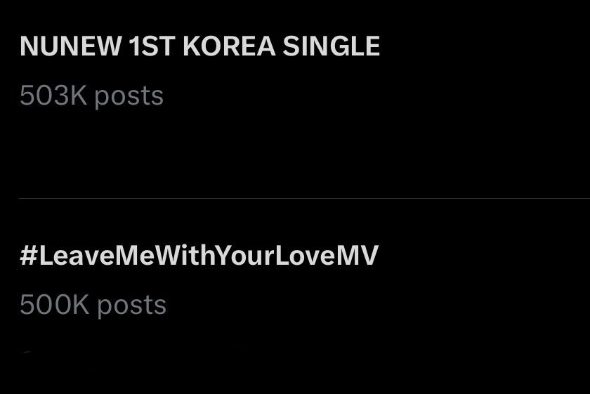 500K !!! 

NUNEW 1ST KOREA SINGLE 
#LeaveMeWithYourLoveMV 
✩°｡ #NuNew┆<a href="/CwrNew/">NuNew</a> ⊹ ࣪ ˖