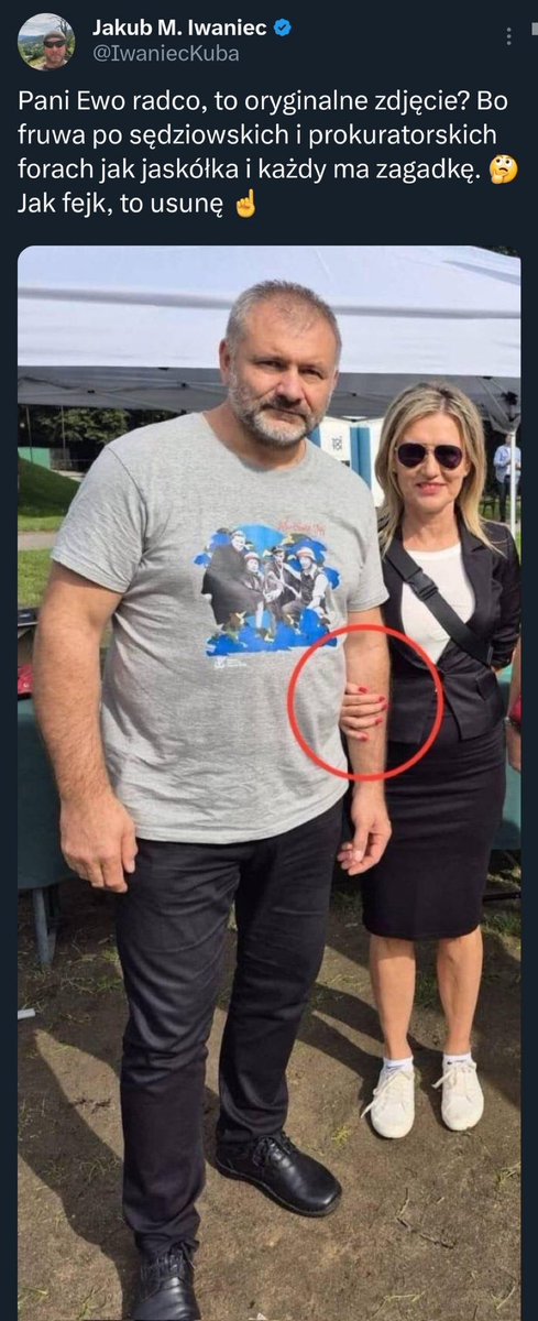 <a href="/w_zurek/">Waldemar Żurek</a> A nie wymienił Pan Minister że  ukarany sędzia Iwaniec przed tą decyzją zrobił i opublikował  to kompromitujące zdjęcie 👇