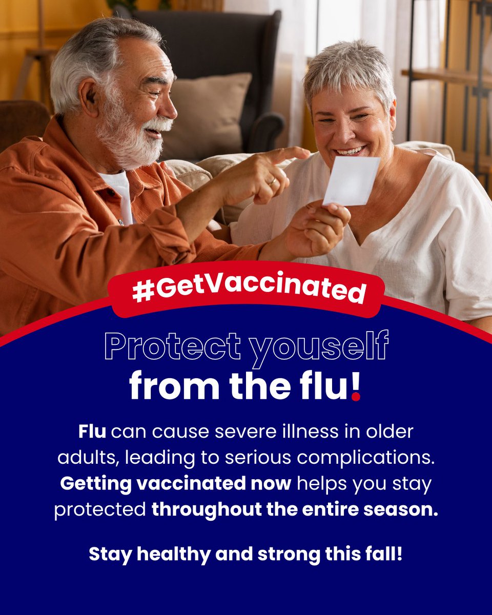 NHCOA's tweet image. October is the best time to get your #flushot. The CDC recommends that everyone, especially older adults, be vaccinated by the end of October to ensure protection before #flu season peaks.💉

Find vaccines at vaccines.gov or contact us at (202) 658-8664.
#GetVaccinated