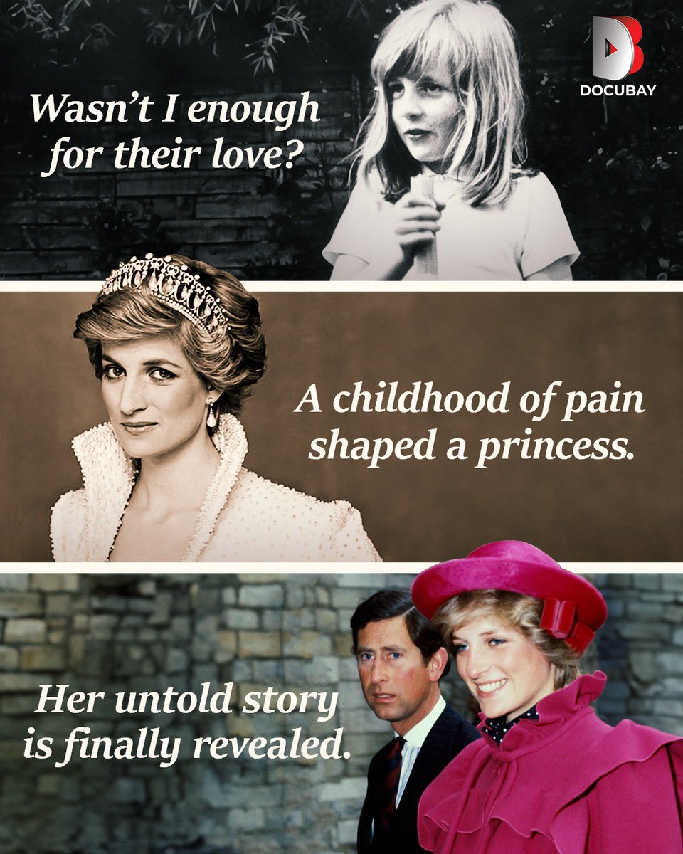 onetribedocubay's tweet image. The childhood no one saw, the princess the world adored. Discover Diana’s untold childhood.​
​
📽️ Watch 'Princess Diana' only on DocuBay. 📲 Download the app today. [Link in bio] ​
​
#BehindTheCrown #UntoldStories #PrincessDiana #TrueStories #HiddenTruths #WatchOnDocubay
