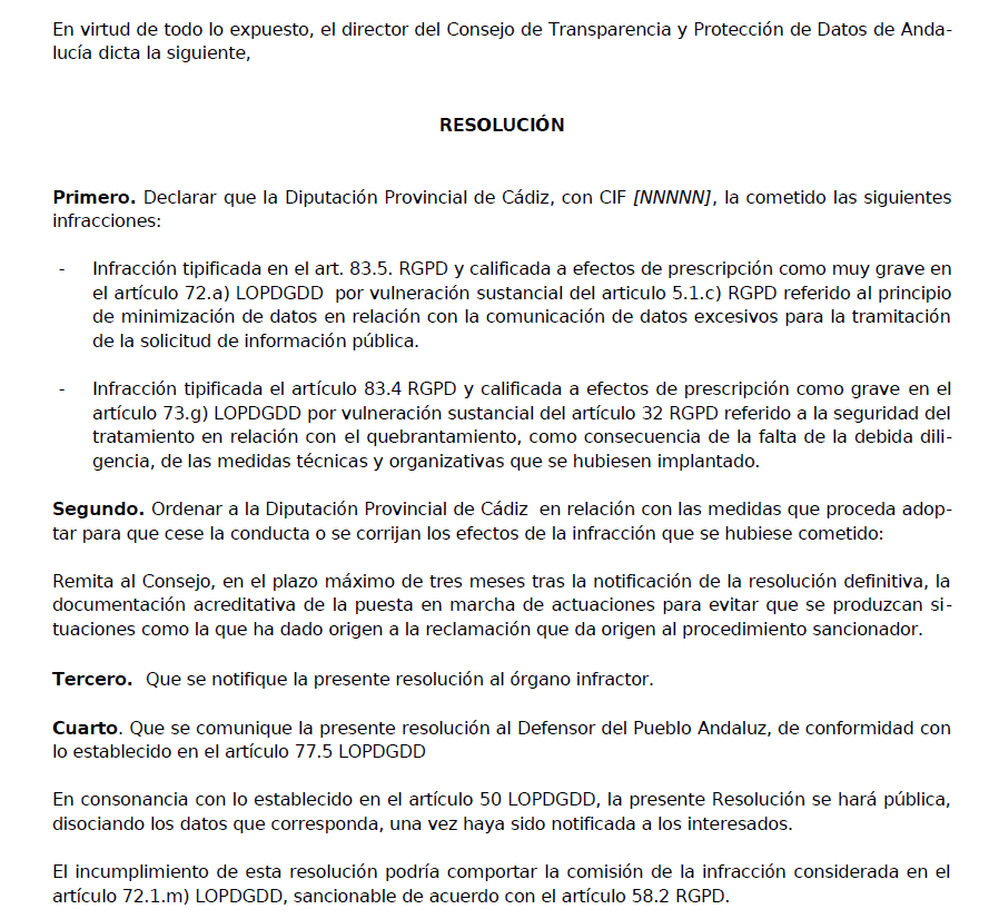Una vez más parece que incumplir flagrantemente la normativa de Protección de Datos sale gratis a las administraciones "públicas".