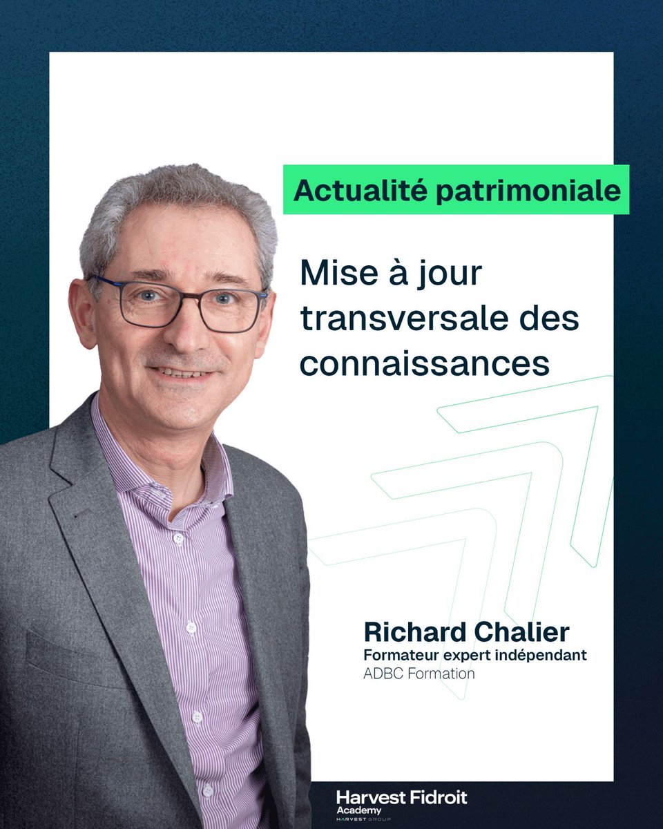 ⏳ Plus que 7 jours avant la première date à Lyon !

👉🏼 Participez à la journée de formation « Actualité patrimoniale : mise à jour transversale des connaissances » animée par Richard Chalier, expert formateur chez adbc Formation.

S'inscrire : harvestfidroitacademy.fr/formation-lact…