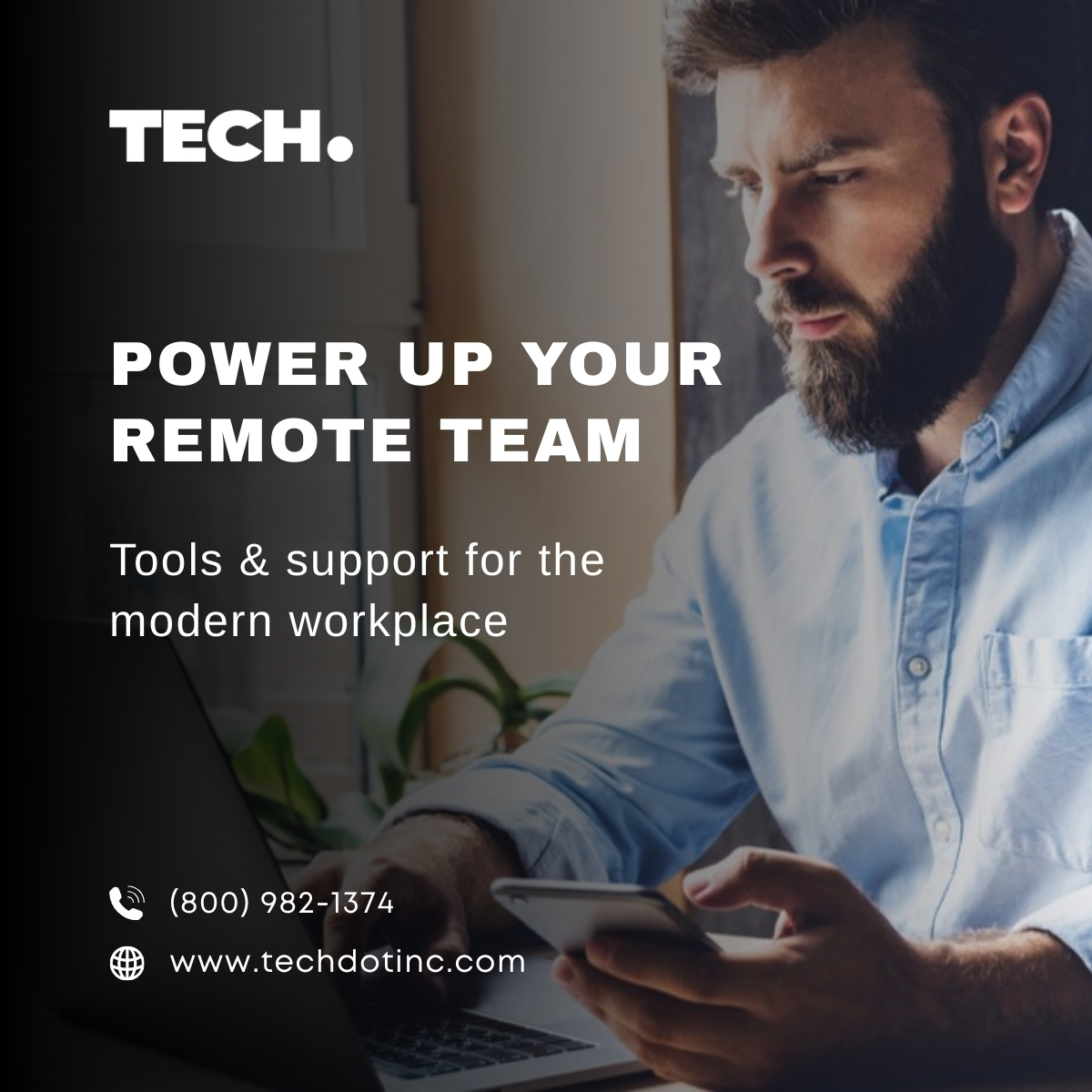 techdotinc's tweet image. From secure access to reliable IT support, we help remote teams stay connected and productive.
Call (800) 982-1374 or visit techdotinc.com
#RemoteWork #ITSolutions #DigitalWorkplace