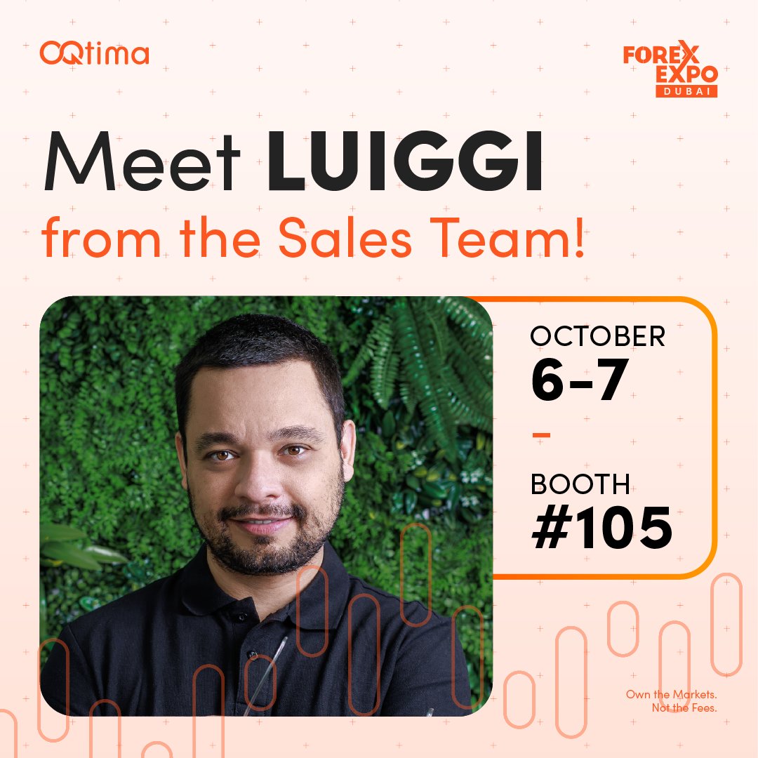 Meet Luiggi - Client Relationship Manager.

Got questions? Ask Luiggi. He’s warm, approachable, and great at quick, clear walk-throughs. Visiting our stand? He’s your go-to for hands-on demos and simple explanations.

Meet me at booth 105 at Forex Expo Dubai 2025! 🤝