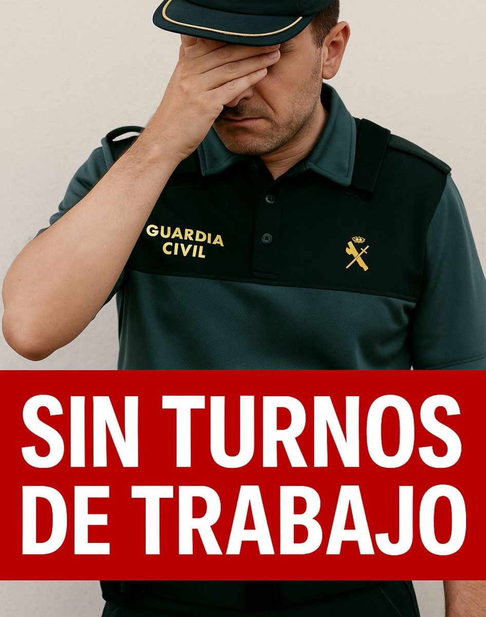 🚨 𝗝𝗢𝗥𝗡𝗔𝗗𝗔 𝗟𝗔𝗕𝗢𝗥𝗔𝗟: El generalato vuelve a dar la espalda a los guardias civiles

➕ horas que <a href="/policia/">Policía Nacional</a>
❌  Turnos dignos
🚫 Cómputo trimestral para tapar la mala gestión

✔️ Exigimos: MISMA jornada laboral y turnos que la Policía Nacional.

Basta de abusos.