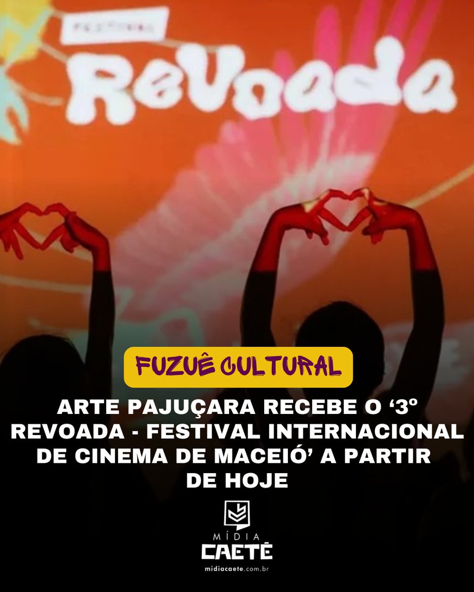 MarcelHLeite's tweet photo. COMEÇA HOJE o '3º Revoada - Festival Internacional de Cinema de Maceió' lá no @arte_pajucara!

O evento é GRATUITO e traz produções nacionais e internacionais, além de debates e atividades formativas!

Se liga que os ingressos serão distribuídos a partir das 18h na bilheteria! https://t.co/bvFlnhdDvE