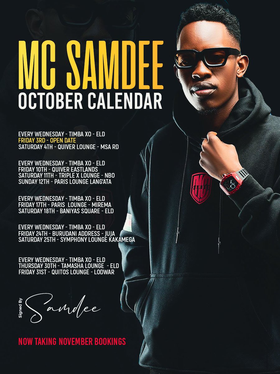 🎉 This is our October party lineup! 🚀 Tag your friends and let’s turn up near you. 🥳 Party with Samdee all month long! 🔥 #PartyWithSamdee #octobervibes 🕺💃
