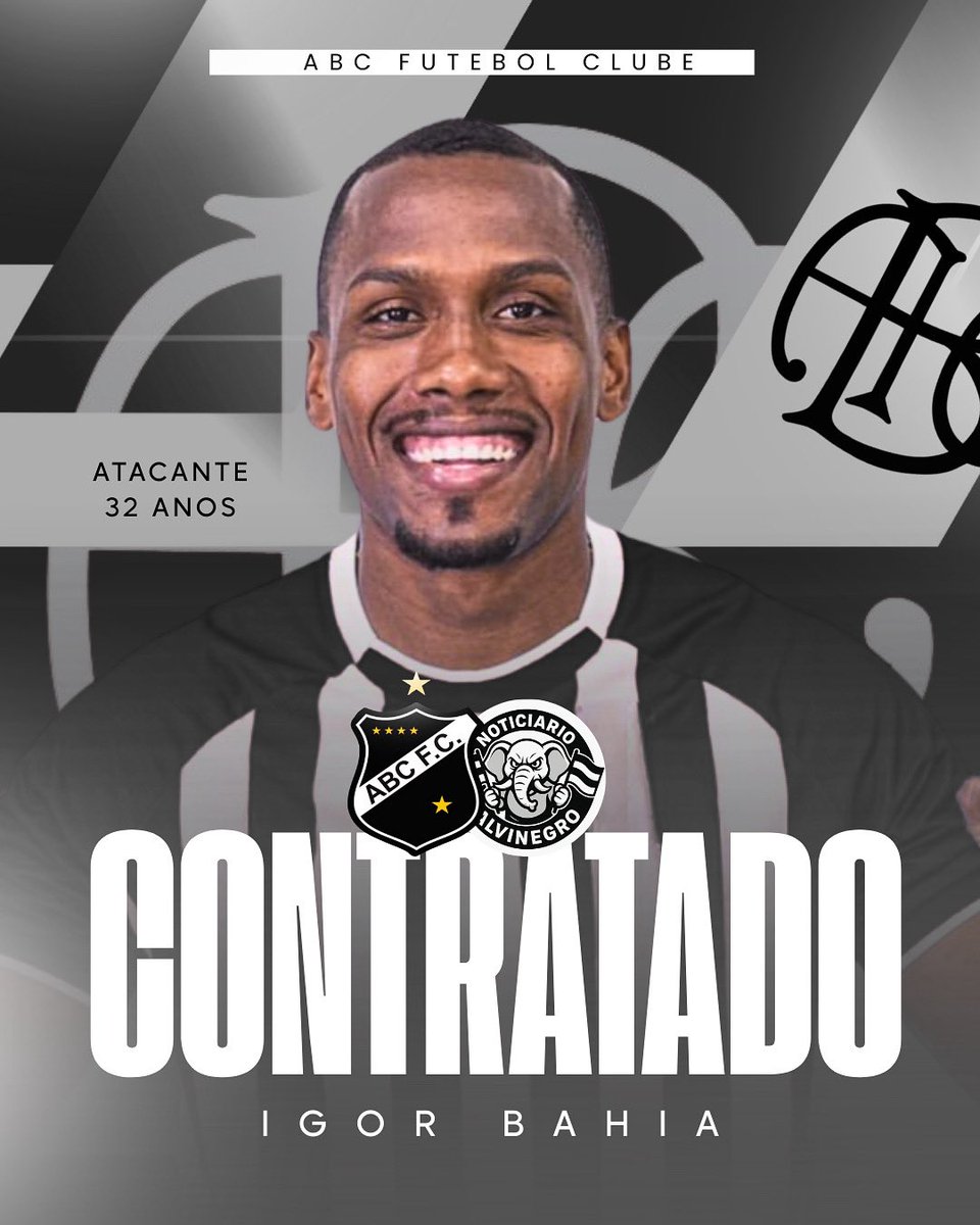 noticiarioabcfc's tweet photo. REFORÇO NA ÁREA! ✅✍️

O centroavante Igor Bahia, de 32 anos, que atuou na última temporada pelo CSA, onde balançou as redes dez vezes, é o novo reforço do ABC para 2026. https://t.co/VO6KPbHMIN