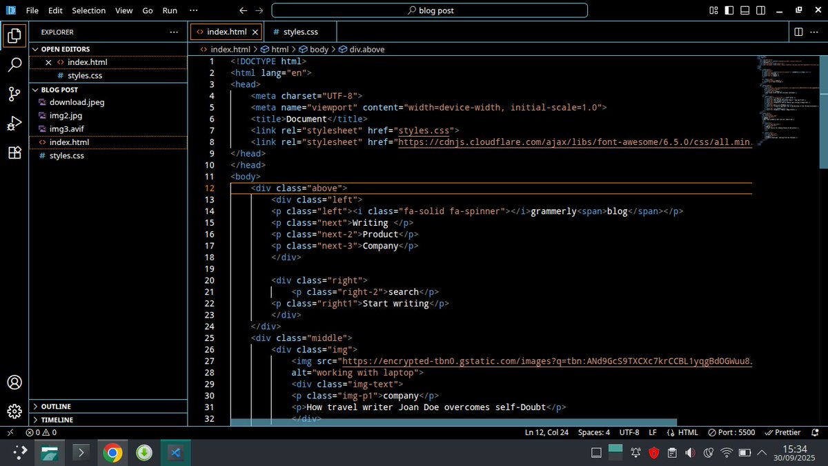 Ujahgrace17's tweet image. Tried recreating this blog post layout with HTML and CSS today
#buildinpublic #HTML #CSS