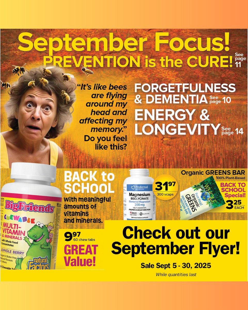 InfoNaturally's tweet image. ⏳ Last Chance! Our September Flyer Sale is Almost Over! ⏳
September Focus: Prevention is the CURE! 🙌
Don't miss out—The Natural Factors Flyer Sale wraps up September 30th!
