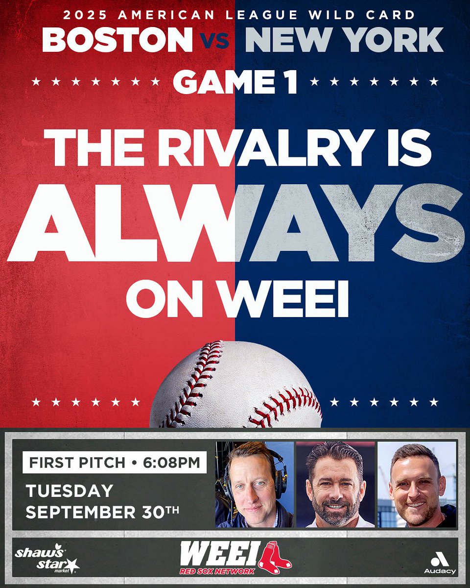 5:08pm Pregame Launch with <a href="/ChristianArcand/">Arcand</a> &amp; <a href="/bradfo/">Rob Bradford</a> at The Stadium, listen: go.audacy.com/weei/listen