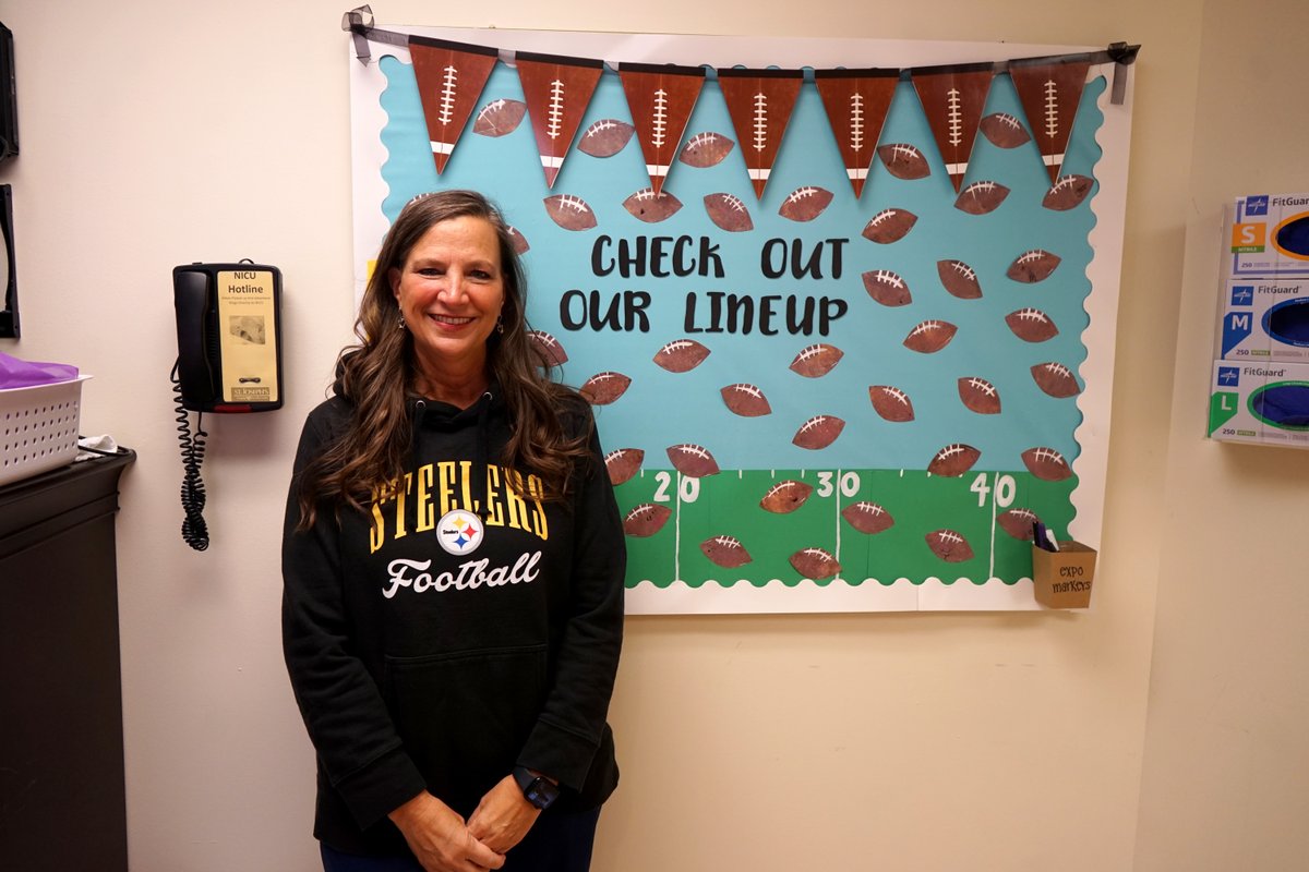 Check out our lineup! 🏈🏟️ Just like on the field, our Level III NICU team shows up every day with dedication and teamwork. This NICU Awareness Month, we celebrate our incredible colleagues who go the extra yard for every baby and family they serve. 💚