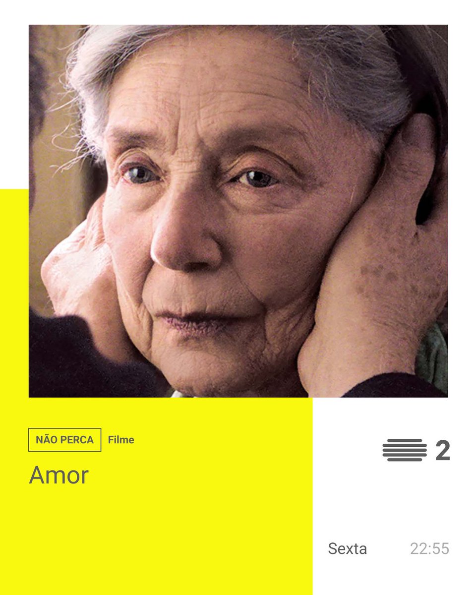 RTP2's tweet image. Filme dramático do cineasta austríaco Michael Haneke com Isabelle Hupert e Rita Blanco, sobre o amor e o envelhecimento.
📌 Amor - Sexta (3), às 22h55, na RTP2 e na @playrtp.