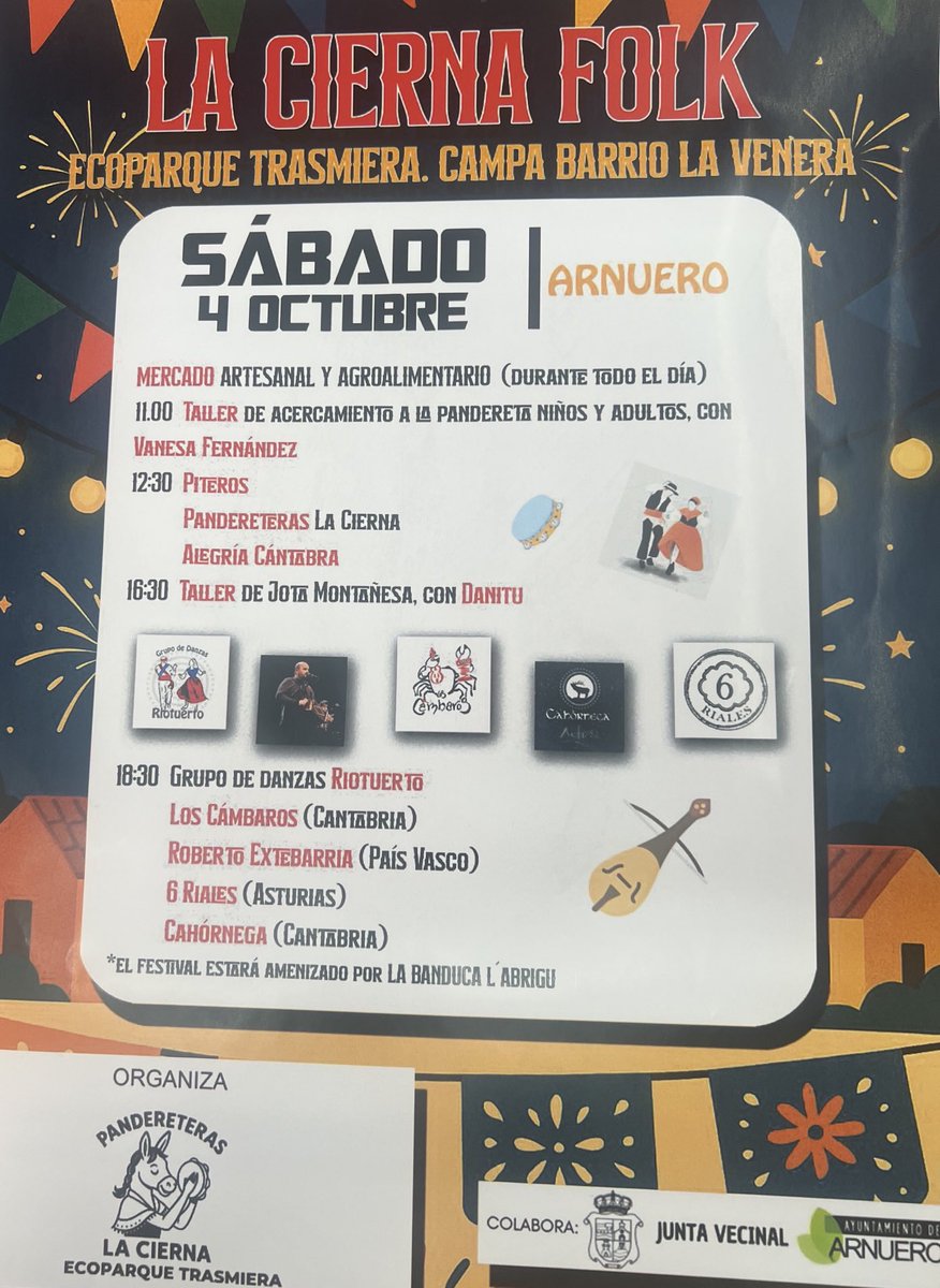 Y este sábado continua la fiesta en Arnuero con el día de nuestras pandereteras y mucho más .... octubre comienza con toda la fuerza de nuestras tradiciones y folclore cantabro