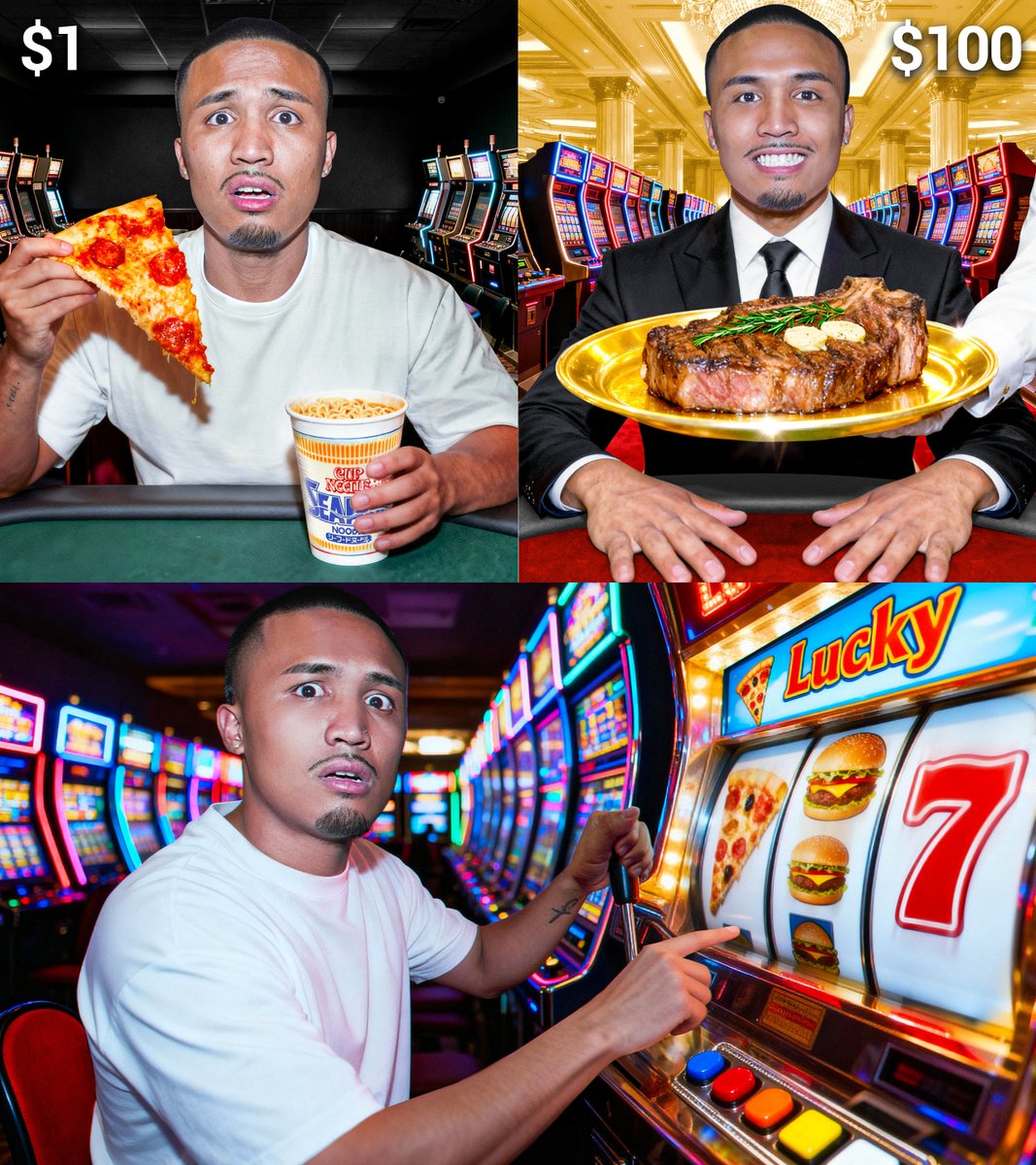 MrDisenyo's tweet image. My recent Thumbnail design for Client
title: I Let Casinos Decide What I Eat 
TEST A/B

See my work here:
behance.net/liamlacambra ytjobs.co/@MrDisenyo upwork.com/freelancers/wi…

DISCORD: dzyno
WHATSAPP: +63 995 9735 624

#YouTubeThumbnail #ThumbnailArtist #YouTubeGrowth #CTR…