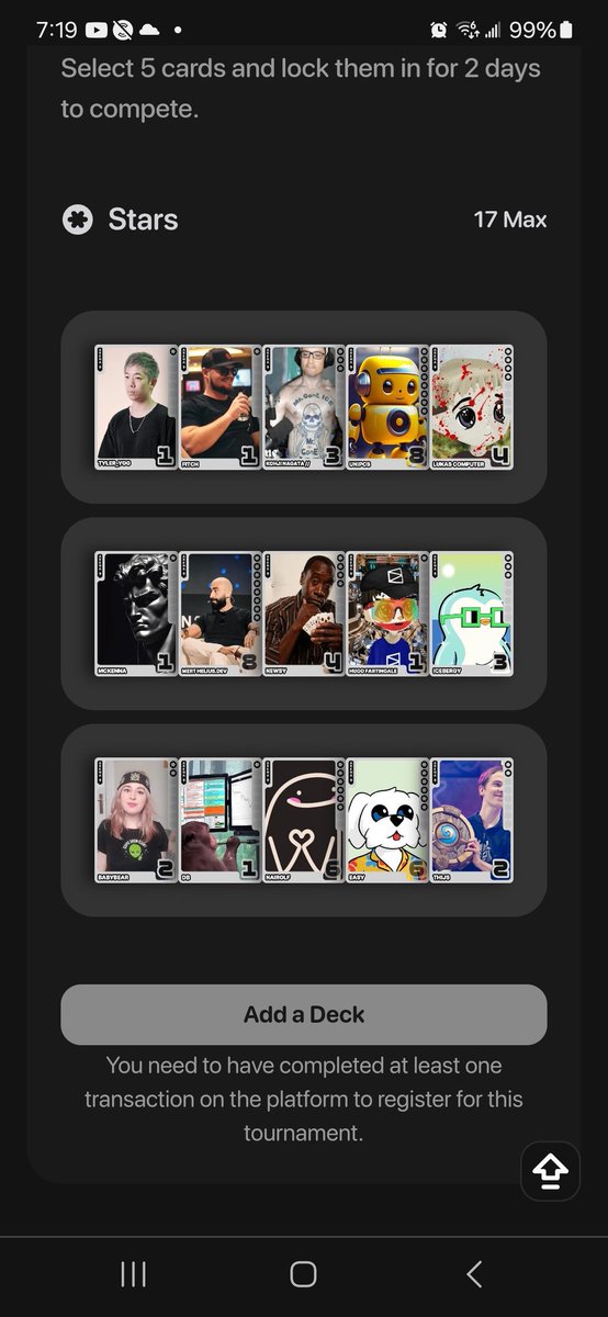 This <a href="/fantasy_top_/">fantasy.top</a> and <a href="/ParallelTCG/">Parallel</a> collab shows the power of the project. As fantasy grows it will be one of the best ways to get your project real X engagement and promotion. either with a sponsored season an arena. Here are my arena decks for this week!