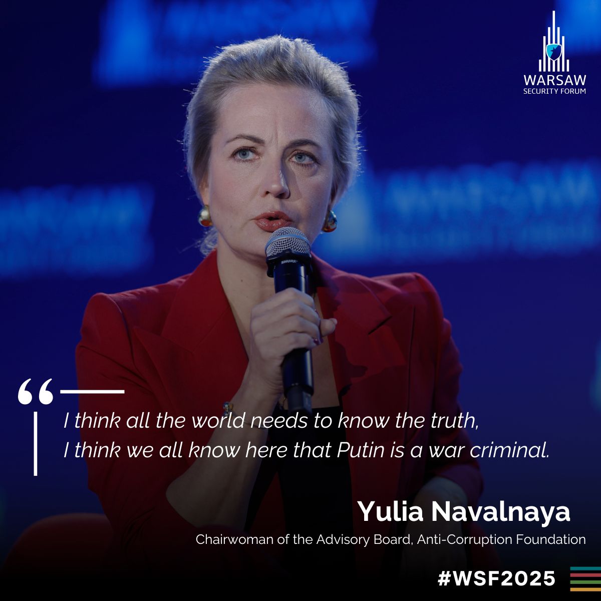 WarsawForum's tweet image. Yulia Navalnaya (@yulia_navalnaya) on accountability.
#WSF2025 #DividedWeFall