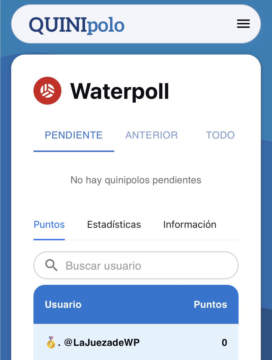 Los amigos de <a href="/_waterpoll_/">Waterpoll</a> ya han creado la liga de la Quinipolo. 
Os dejo el enlance para quien lo desee, se una a la liga⬇️
quinipolo.com/league-dashboa…